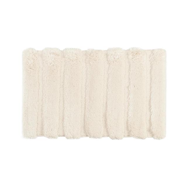 21"x34" Tufted Pearl Channel Solid Bath Rug Beige