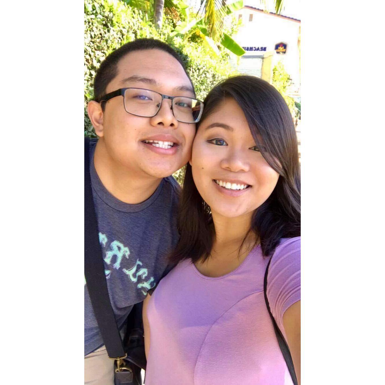 A photo of us from our Santa Barbra trip in 2016. This is where we celebrated our 5th anniversary!