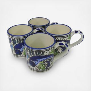 Aqua Fish Coffee Mug, Set of 4