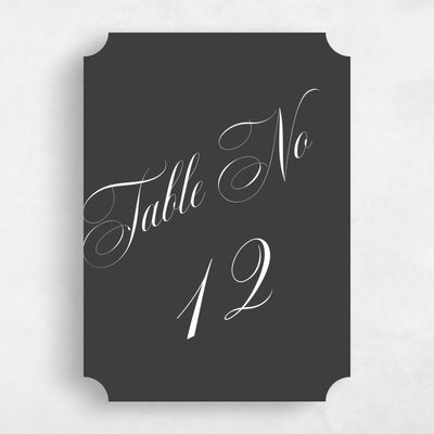 Black Ticket Wedding Table Number - Dametta