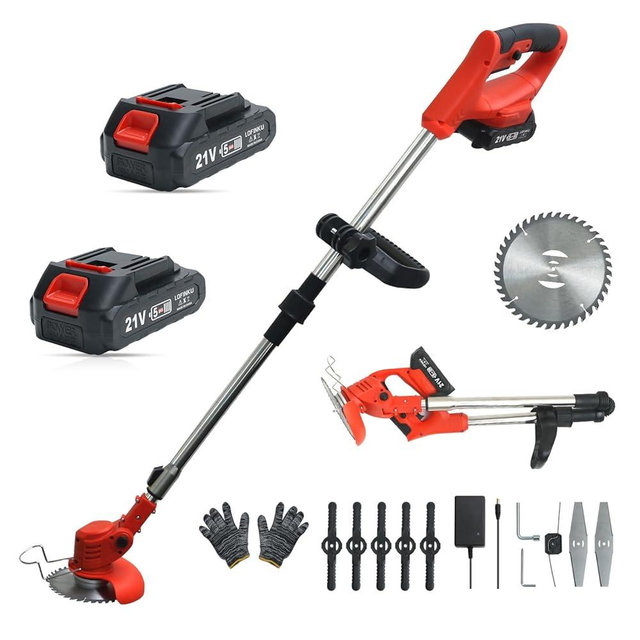 Cordless Weed Wacker,Electric Weed Eater,2 Batteries,Grass Trimmer Cordless,Weed Erimmer Hong