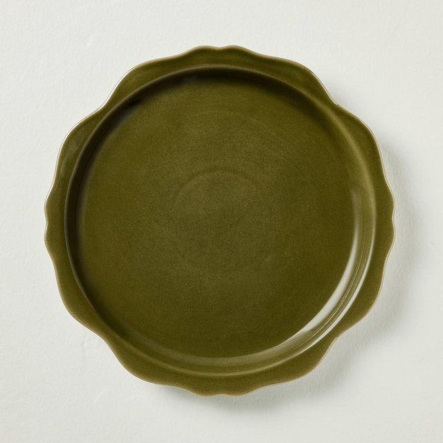 Carved Edge Dinner Plate Green - Hearth & Hand™ with Magnolia