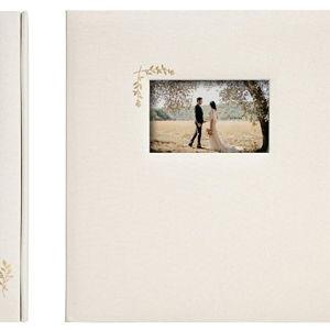 Premium Scrapbook Album – Acid-Free Photo Album with Writing Space – 100 Pages for Size 4x6 – Holds 500 Photos – Wedding, Baby, Travel & Family Memories- Oat with Window