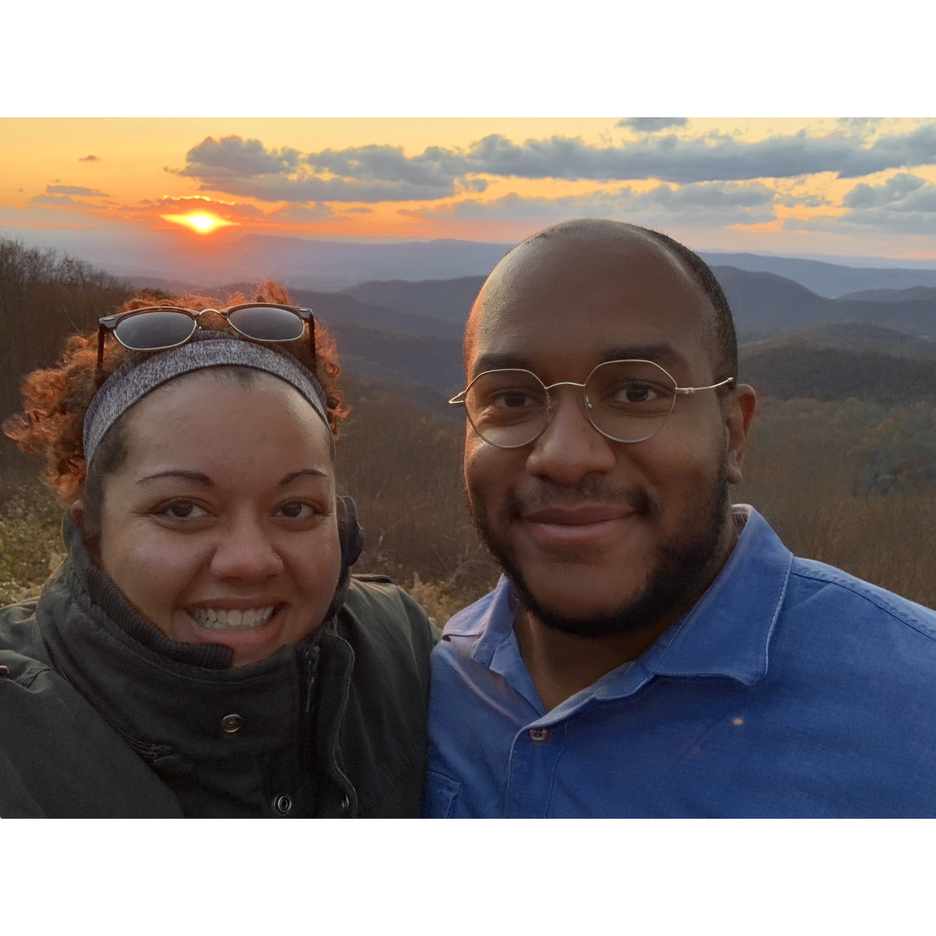 Our first adventure to Shenandoah National Park together. Went for a hike and picnic, stayed for the sunset and chilly weather!