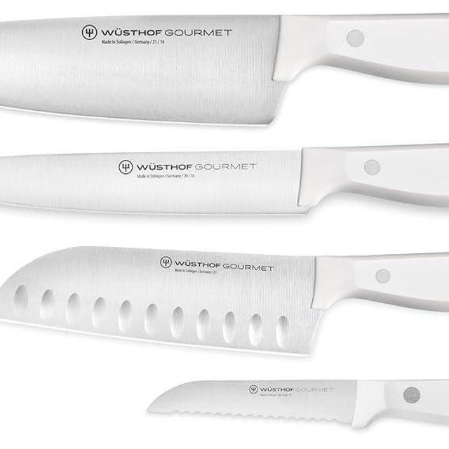 WÜSTHOF Gourmet White 4-Pc Asian Knife Set