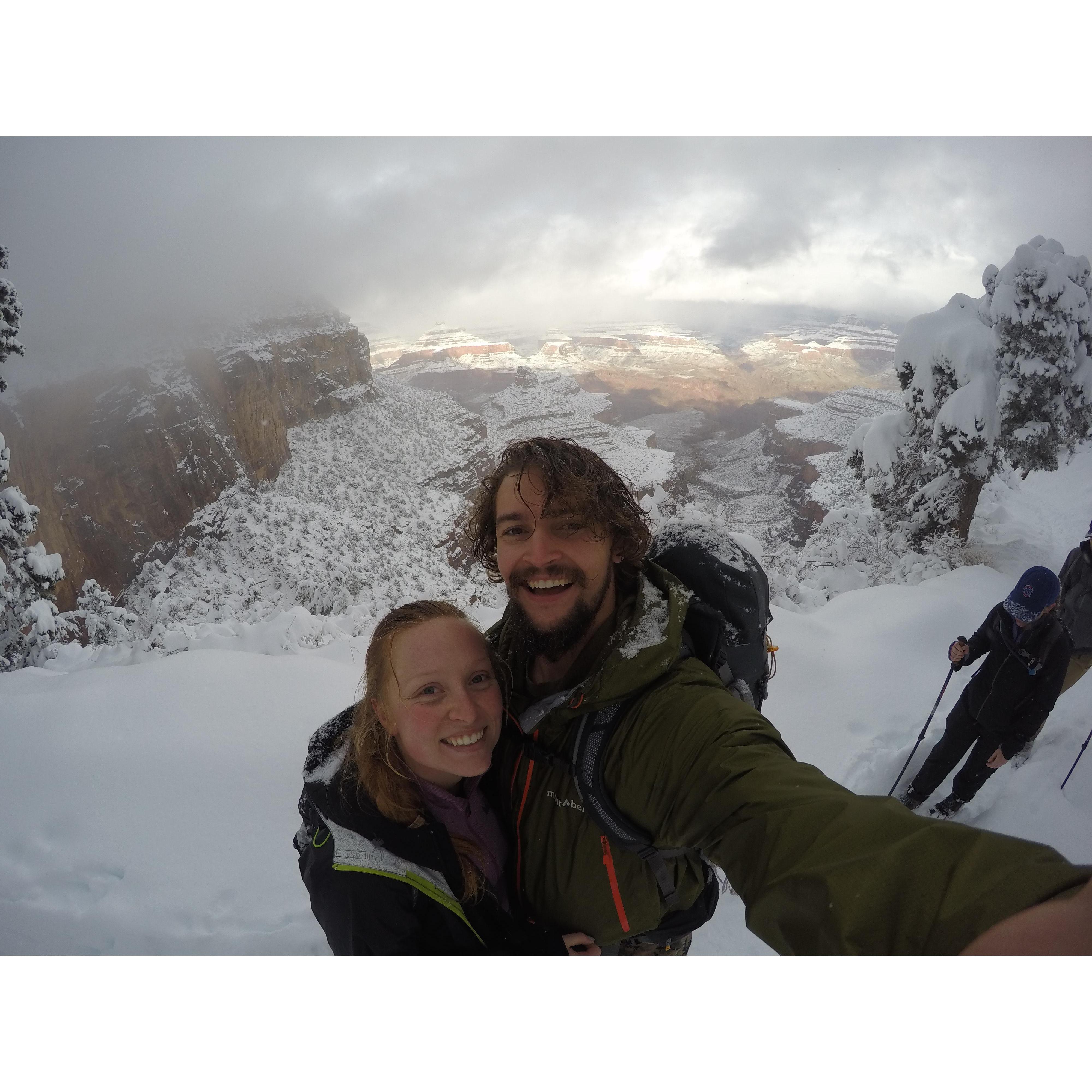 Hiking the Grand Canyon.. in a BLIZZARD! Thanksgiving 2019