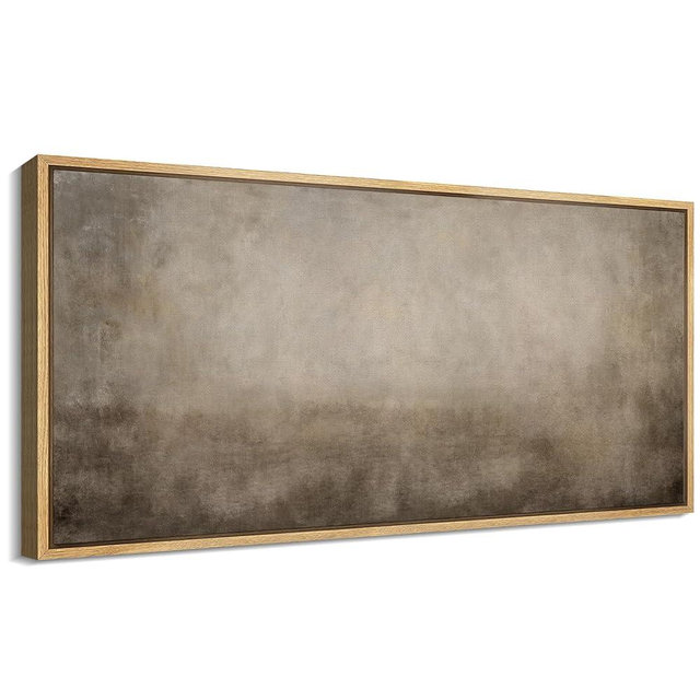 SIGNFORD Extra Large Framed Canvas Print Wall Art Abstract Neutral Ombre Minimalist Gradient Illustrations Modern Art Calm Warm for Living Room, Bedroom, Office - 60"x30"
