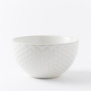 Textured Bowls (Set of 4) - White (Honeycomb)
