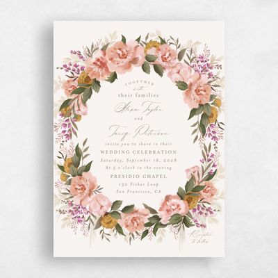 Light Oatmeal, Beige Wedding Invitation - Juniper Classic
