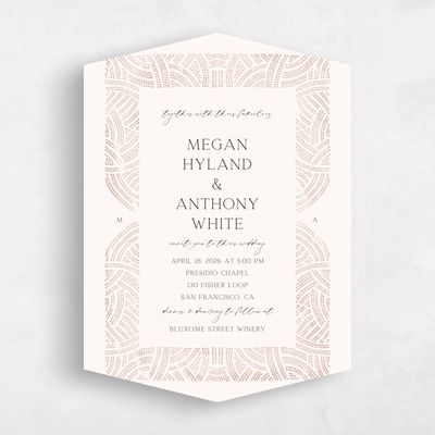 Brown Diamond Wedding Invitation - Belmont Portrait