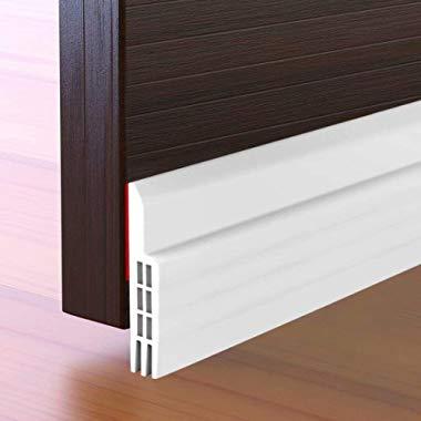 Suptikes Door Draft Stopper Under Door Seal for Exterior/Interior Doors, Door Sweep Strip Under Door Draft Blocker, Soundproof Door Bottom Weather Stripping, 2" W x 39" L, White