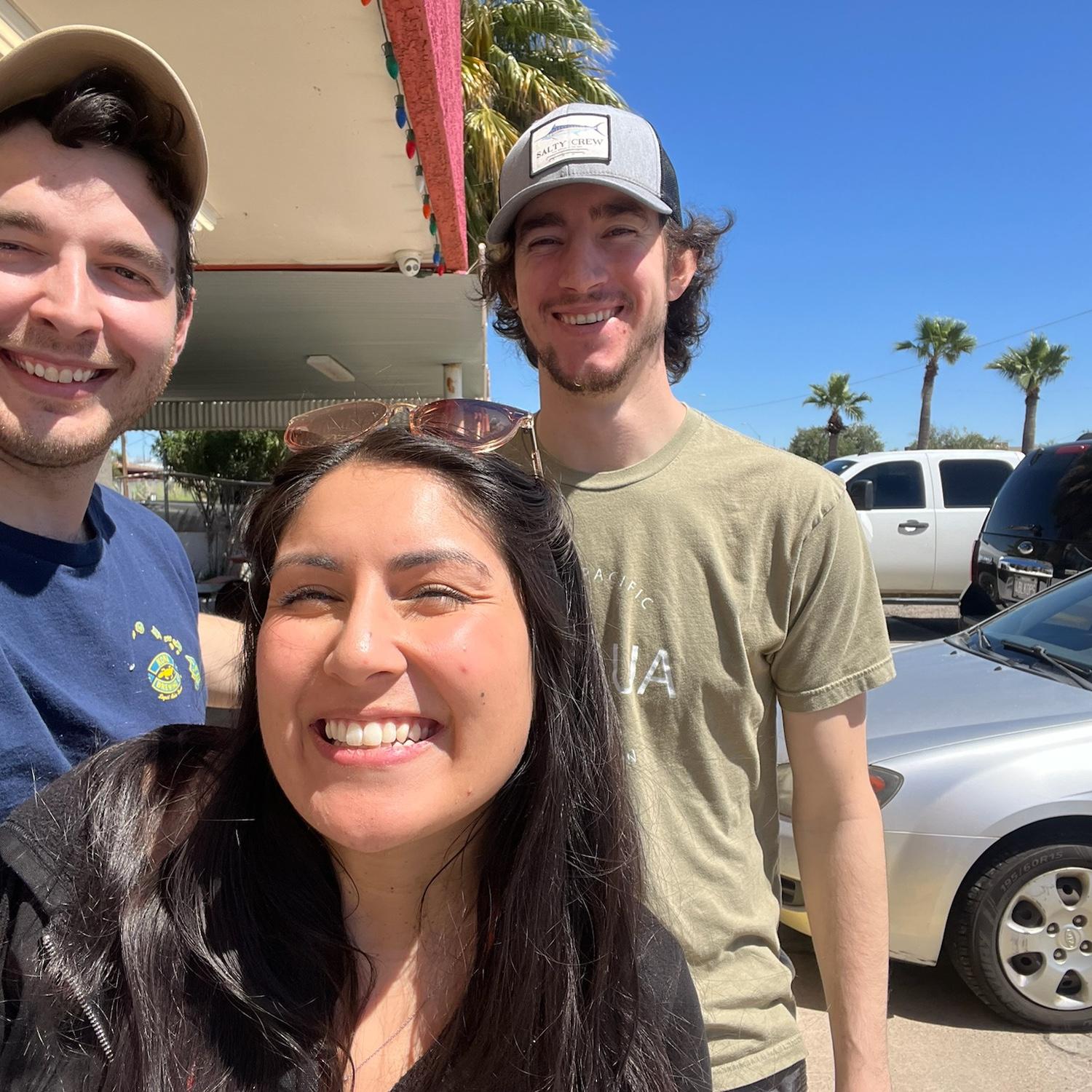 March 2024: Amanda meeting Kevin for the first time! Kevin drove to the middle of nowhere AZ to meet us halfway for lunch!