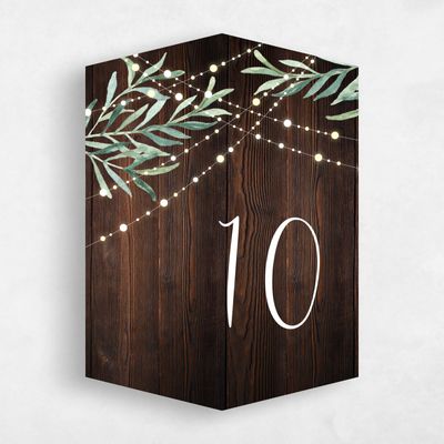 Brown Diamond Wedding Table Number - Saranac
