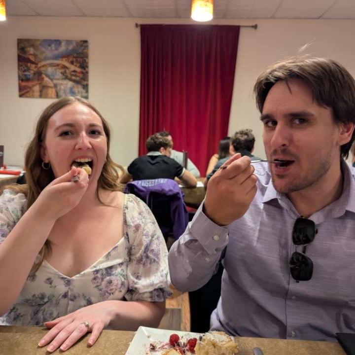 Foster and Miranda make a lot of silly faces— keep an eye out for these faces during dessert time at their wedding!