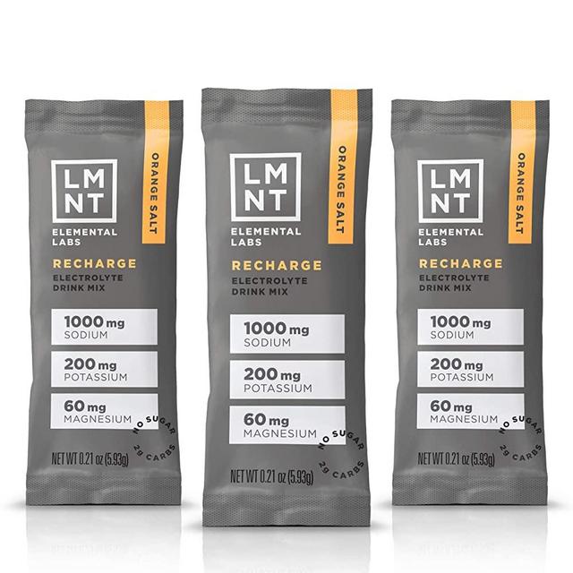 LMNT Recharge Electrolyte Hydration Powder | Formulated by Robb Wolf and Ketogains | Keto & Paleo | No Sugar, No Artificial Ingredients | Orange Salt | 30 Stick Packs