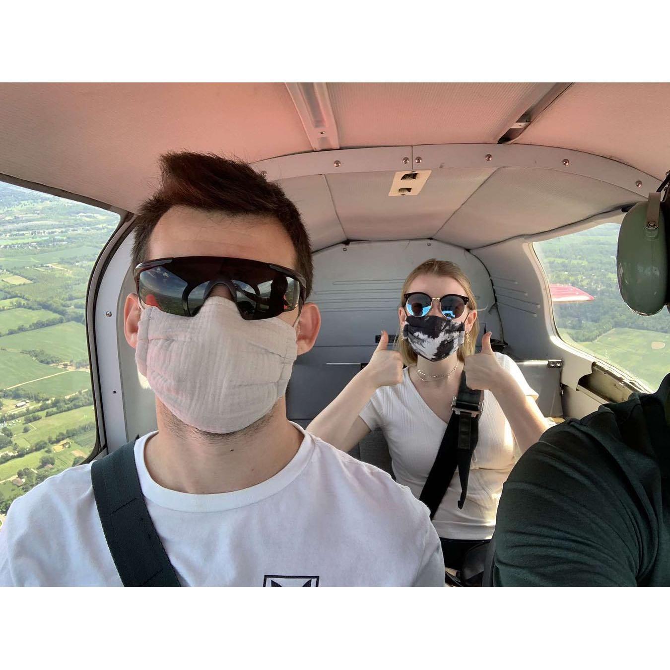 Birthday surprise for Zach, private plane flight!