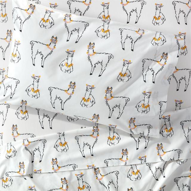 Peruvian Travel Kids Organic Llama Queen Sheet Set