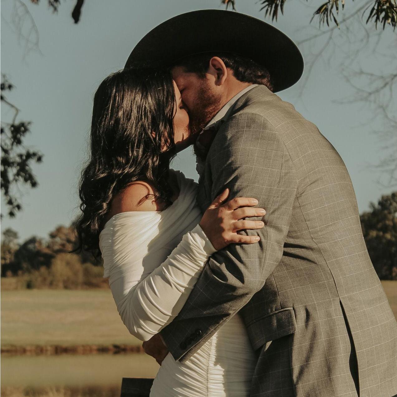 First kiss as husband and wife