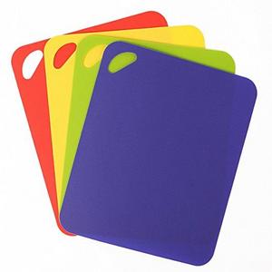 Dexas Heavy Duty Grippmat Flexible Cutting Board Set of Four, 11.5 by 14 inches, Blue, Green, Yellow, Red