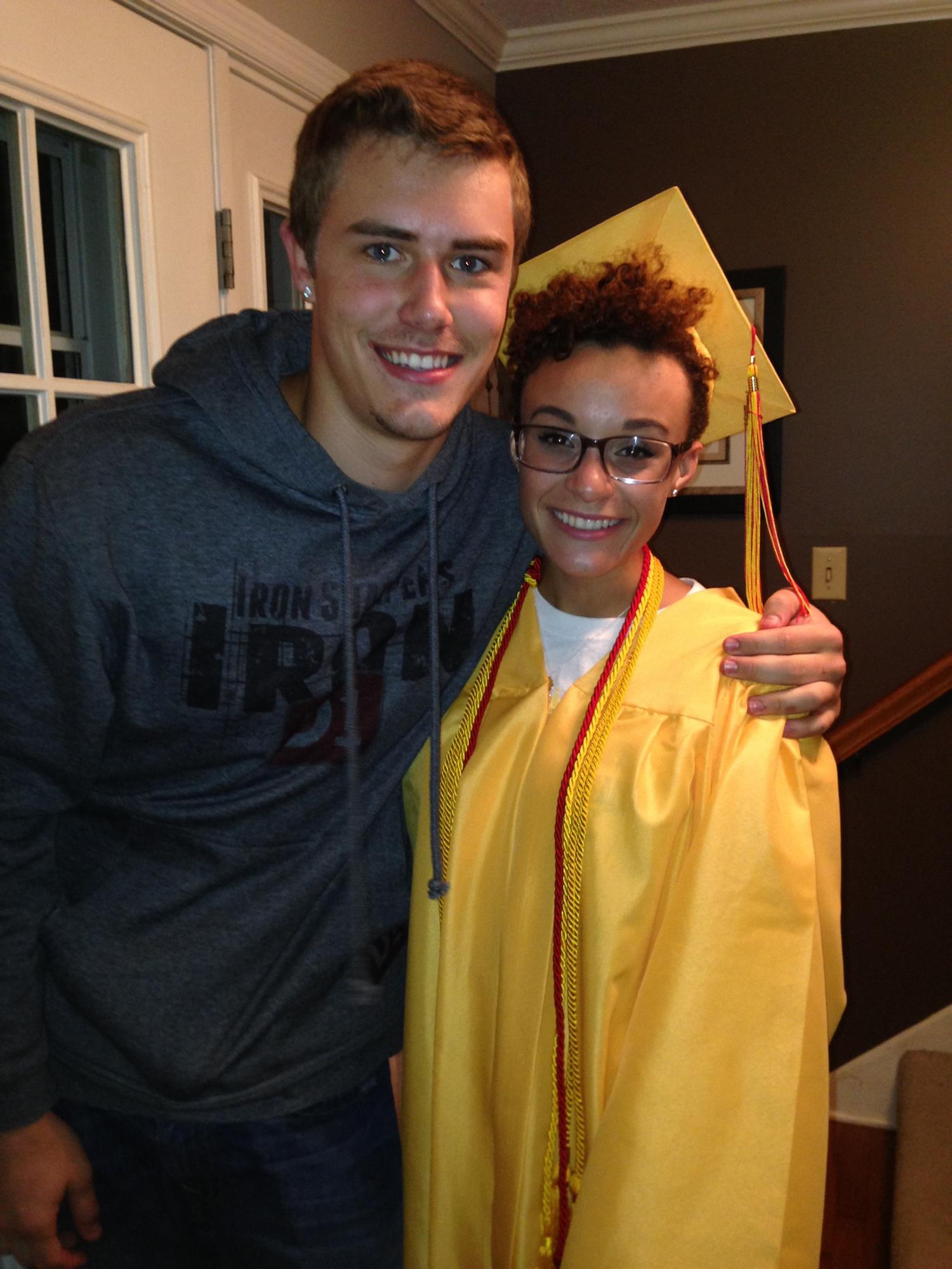 An "oops we forgot to take a graduation photo" with Seth for Olivia's HS graduation in 2014