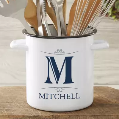 Elegant Stainless Steel Utensil Holder in White