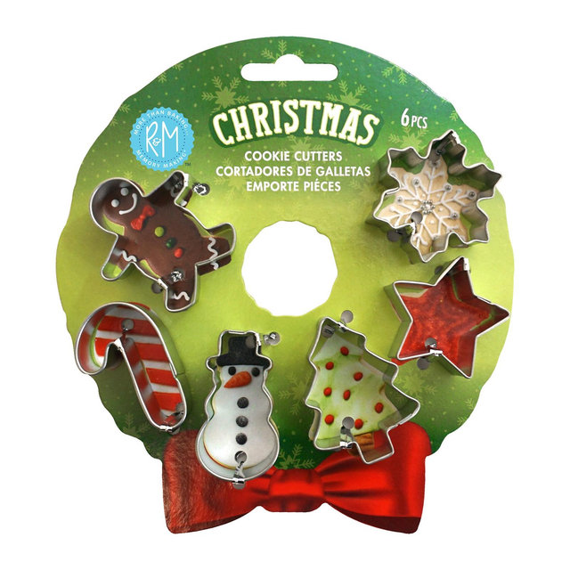 R&M International 6 Piece Mini Christmas Cookie Cutter Set