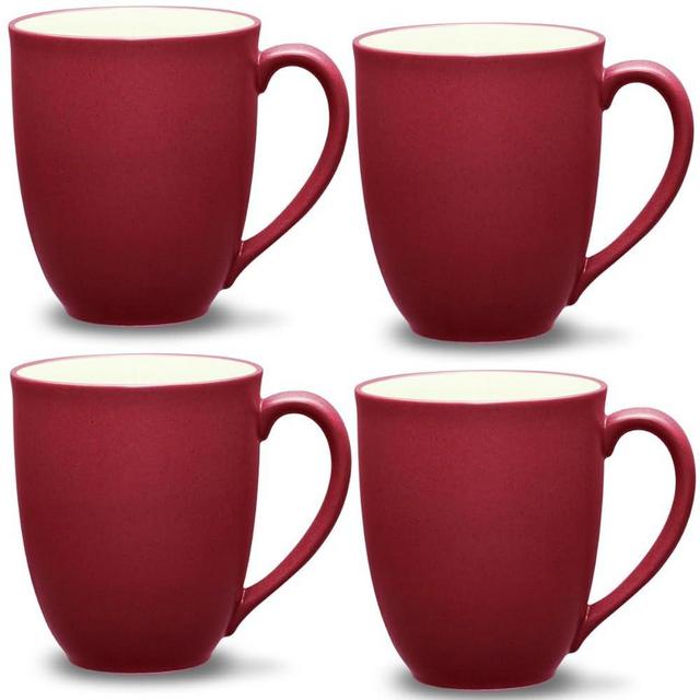 Noritake Colorwave Raspberry Extra-Large Mug, 18 oz., Set of 4 in Raspberry/Red