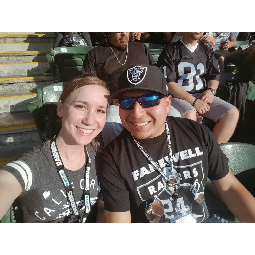 Jamie's first Raider game.