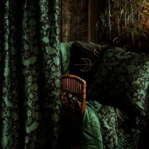 Emerald Green Bats Curtain