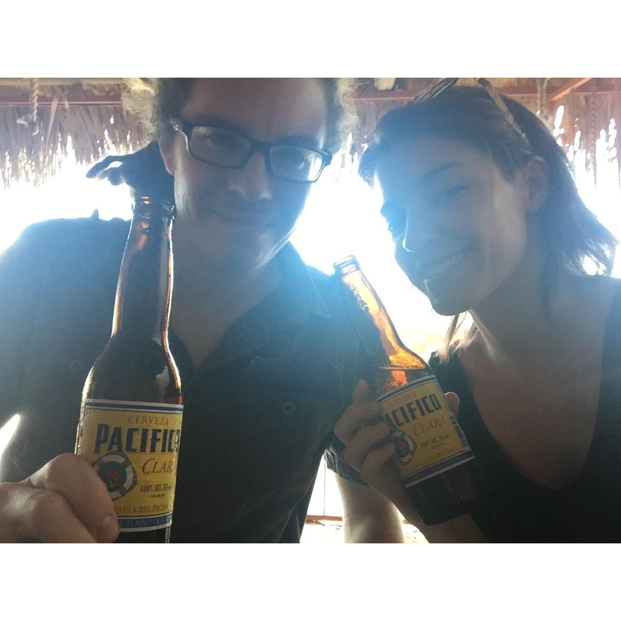 that one time in mexico we ...( I ) broke the jeep in the middle of no where so we grabbed a drink while some random shop cut out a chunk of his car... because we drove over a boulder...