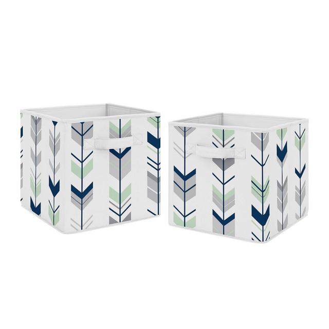 Mod Arrow Fabric Storage Bins Gray/Mint - Sweet Jojo Designs
