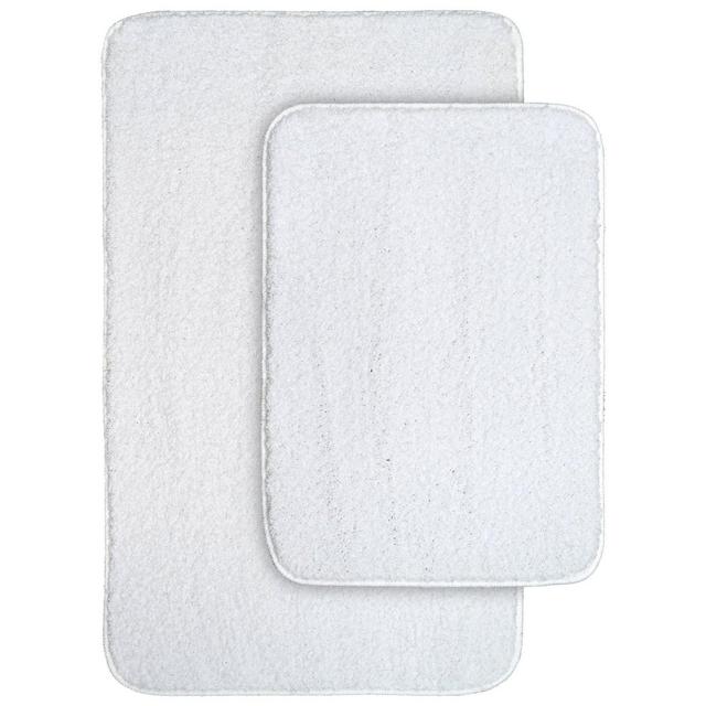 Gramercy 2pc Washable Bathroom Rug Set White - Garland Rug