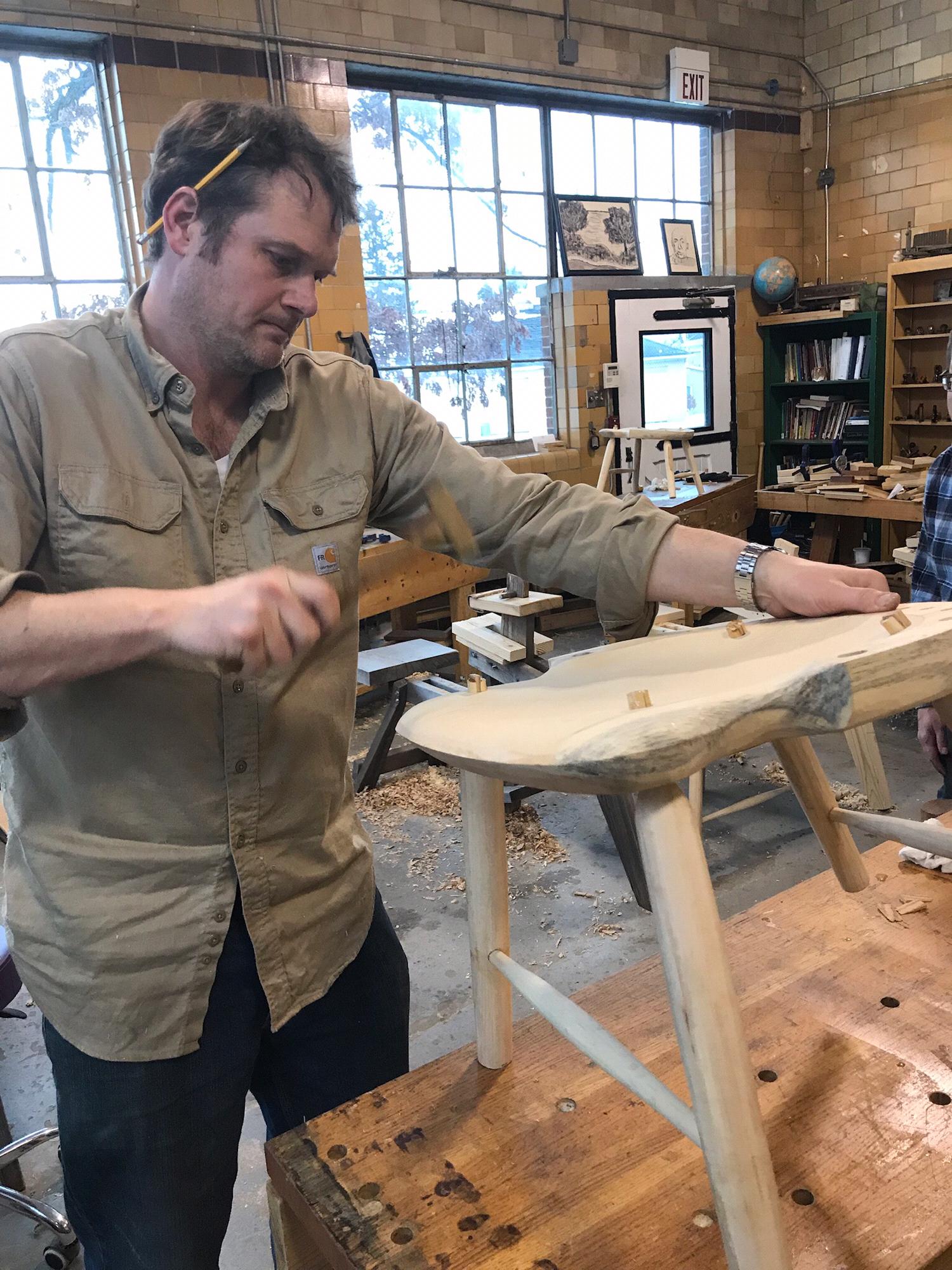 This winter, Joshua took an intensive woodworking class where he made a rocking chair!