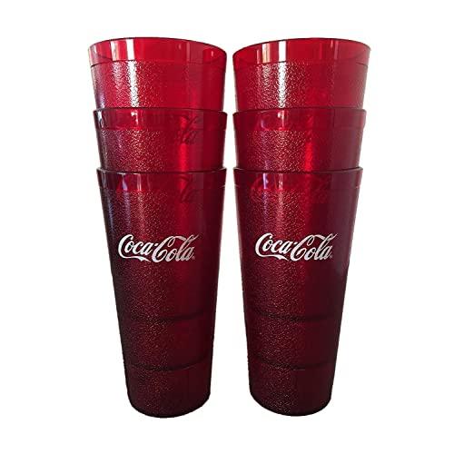 New (6) Coke Coca Cola Restaurant Red Plastic Tumblers Cups 20 oz Carlisle