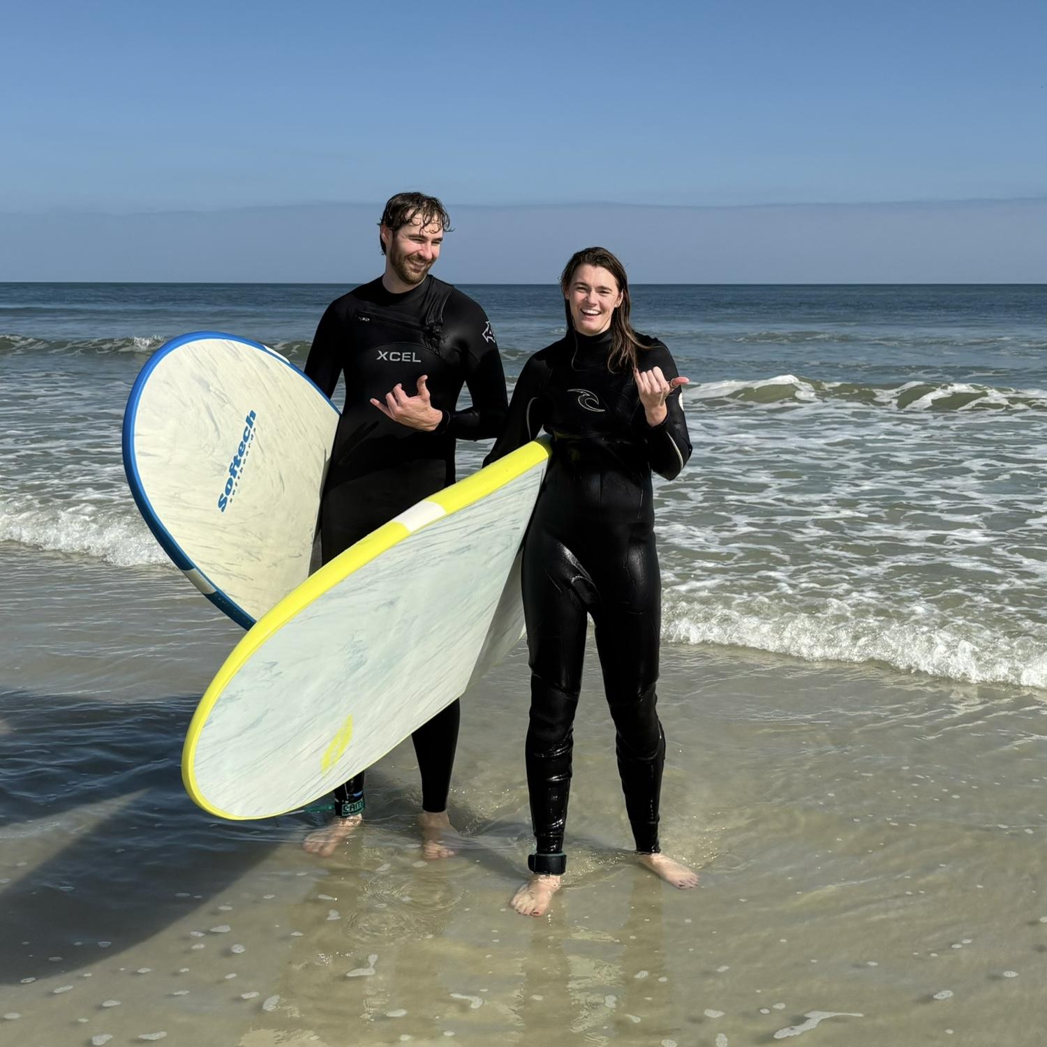 Surfing at New Smyrna Beach, FL