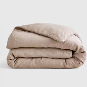 TOFFEE COLOR European Linen Duvet Cover - Full/Queen