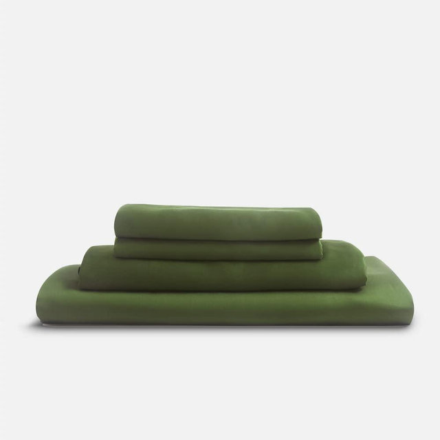 DOZ by SIJO 100% Organic Bamboo Sheet Set, Buttery Soft, Cooling for Hot Sleepers, Silky Breathable, Oeko-TEX , High GSM, 16" Deep Pockets - 4pc - 2 Pillowcases 1 Fitted 1 Top Sheet (Forest, Queen)