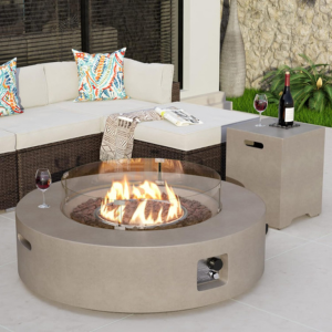 COSIEST 2-Piece Outdoor Propane Fire Pit w Tank Cover