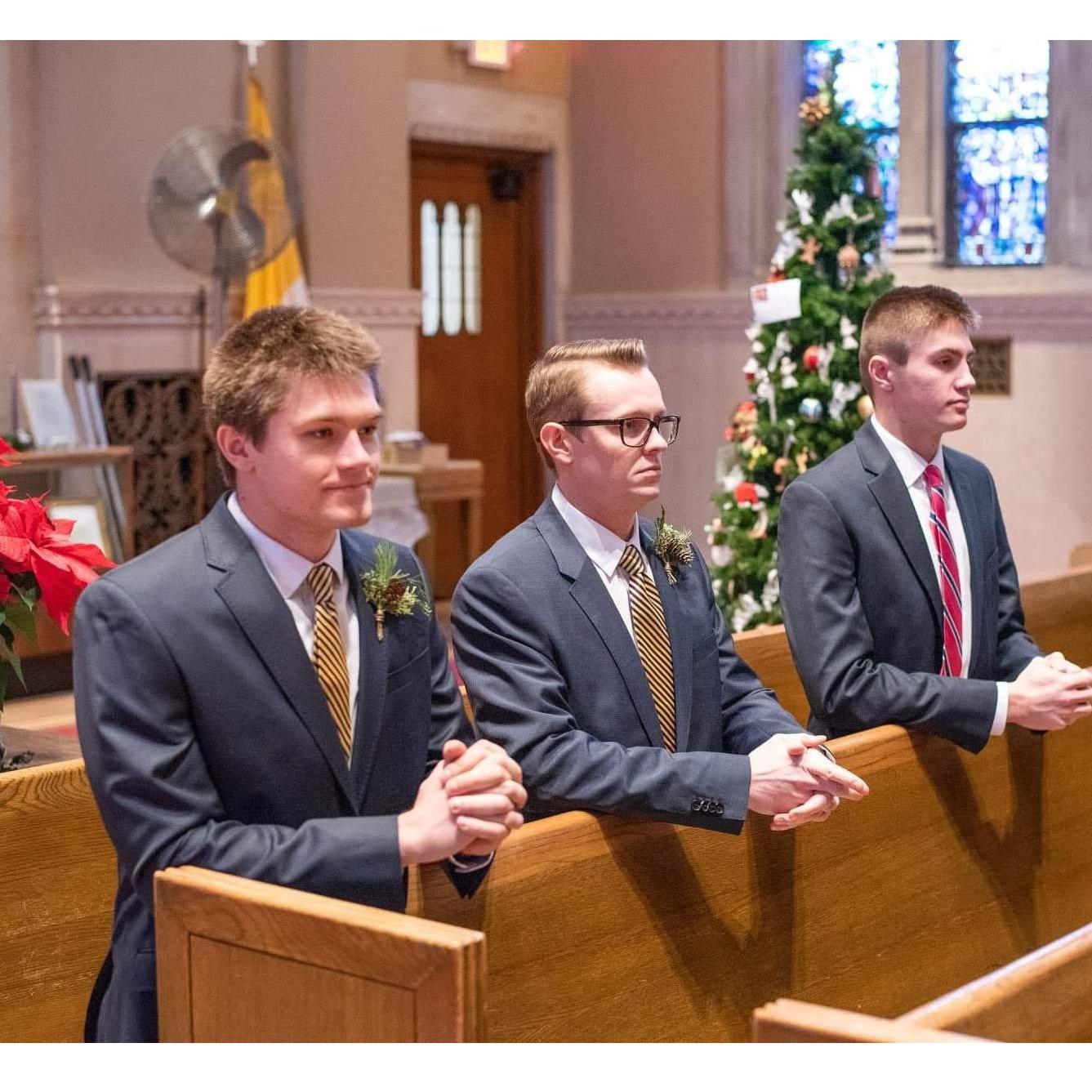 Alex, Jack, and Niko - ushers at Aunt Monica & Uncle Nick's wedding