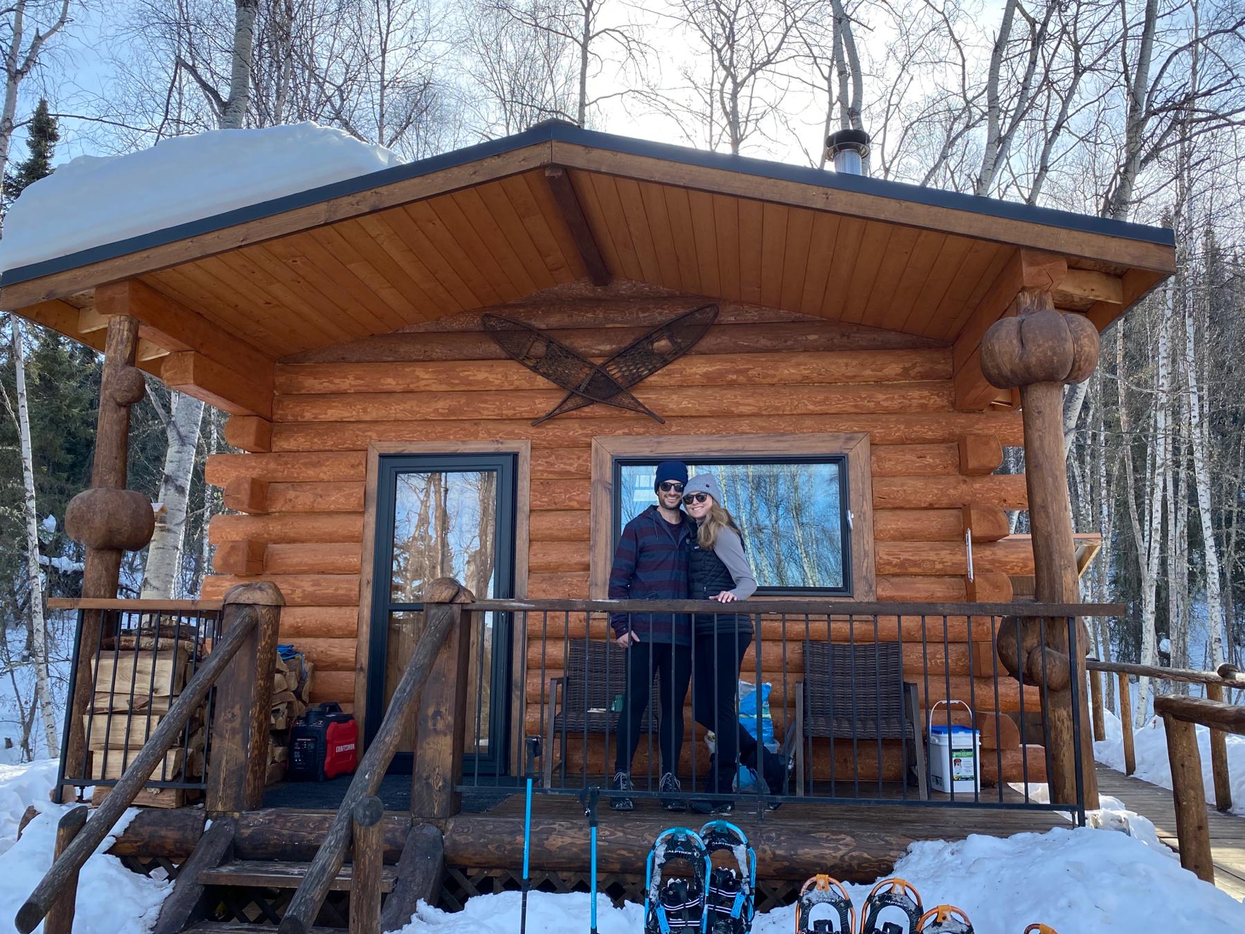 The off-grid cabin in Alaska where we became engaged under the northern lights.  (He did good!) March 2022.