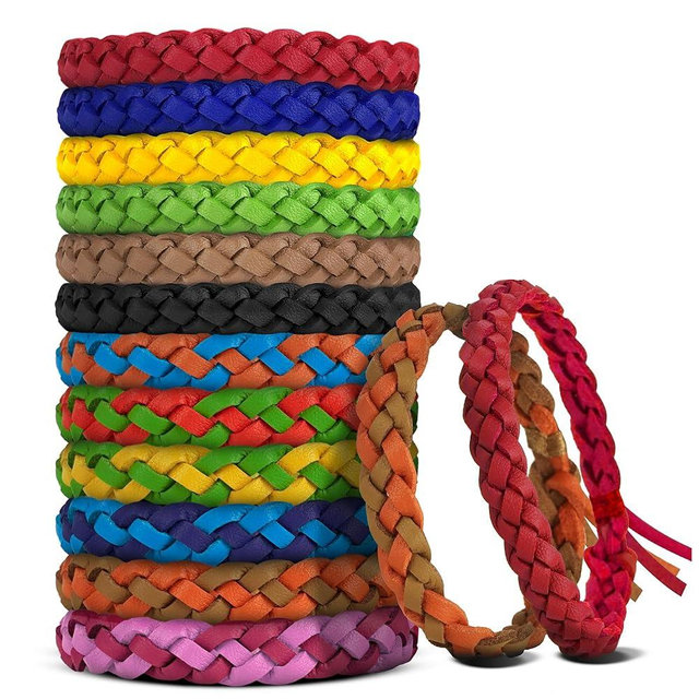 BuggyBands Mosquito Repellent Bracelets, DEET-Free, Individually Wrapped PU Leather Insect & Bug Repellent Wrist Bands (Pack of 24)