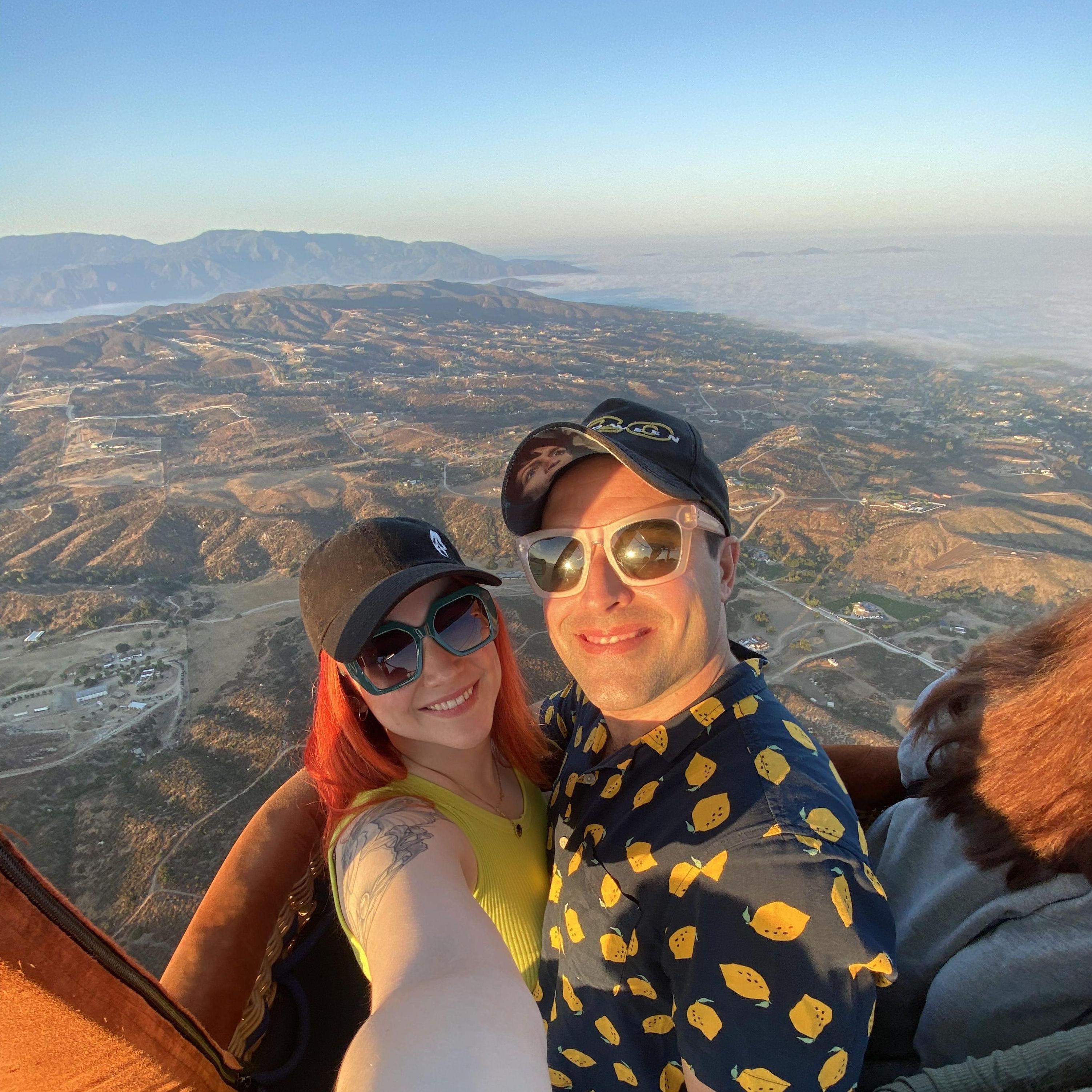 This is when Shaun surprised Candice with a hot air balloon ride for her birthday! Shaun and Candice can't wait to have many more adventures together!