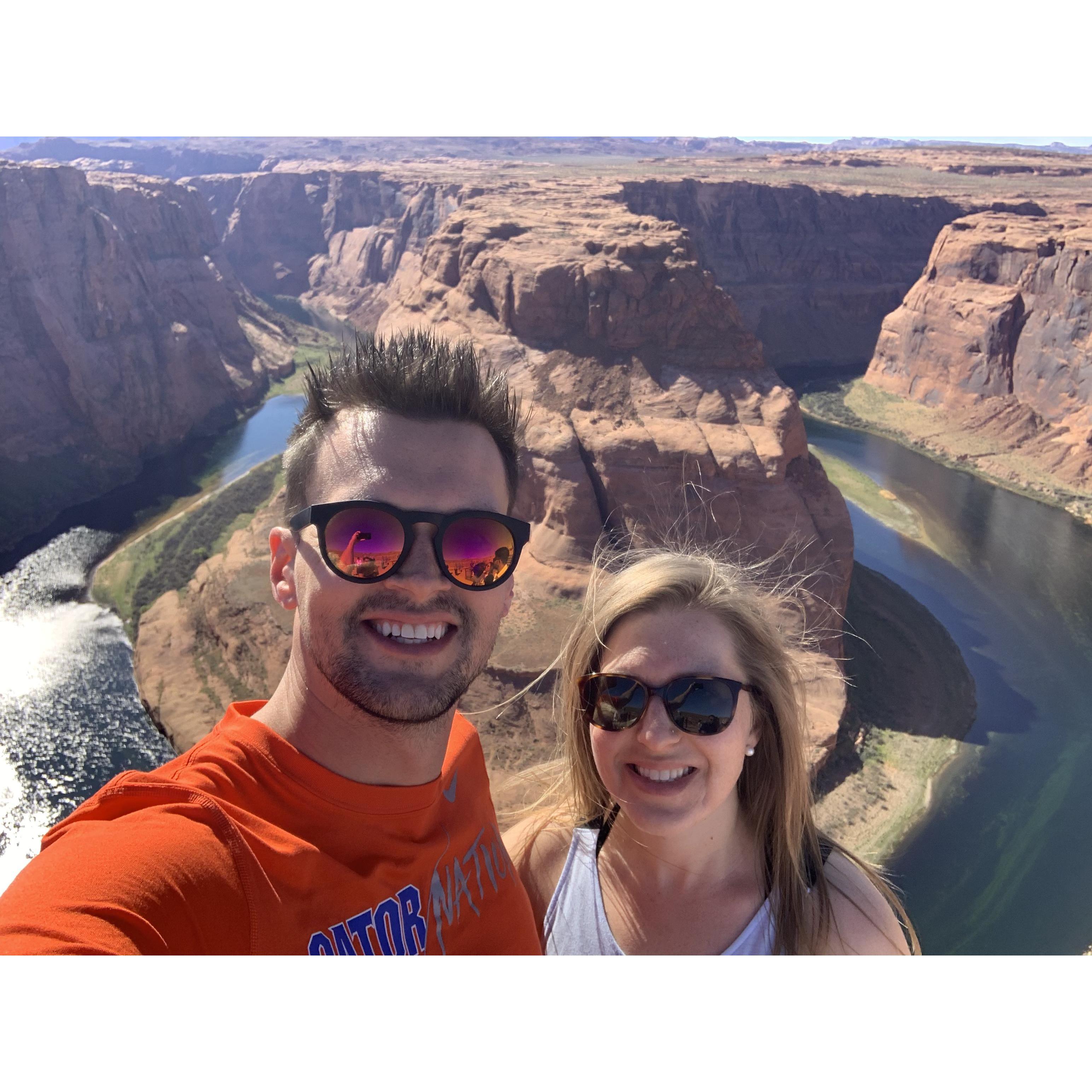 We loved exploring AZ in 2019 together. This photo was taken at Horseshoe Bend.