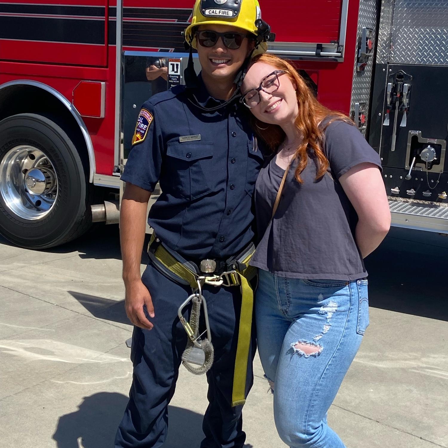 Visiting him at work