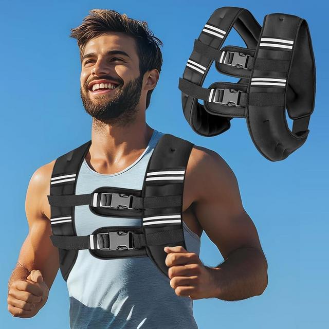 Weighted Vest with Two Adjustment Straps for Men Women, 8lbs/12lbs/16lbs/20lbs Weight Vest with Reflective Stripes for Workout