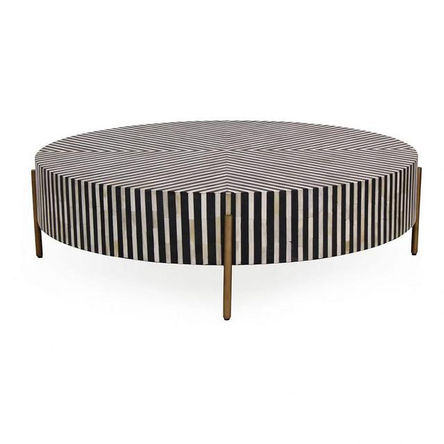 Chameau 48" Round Coffee Table, Camel Bone