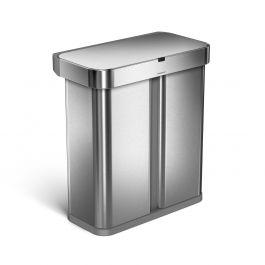 rectangular sensor can with motion and voice control, dual recycling and trash