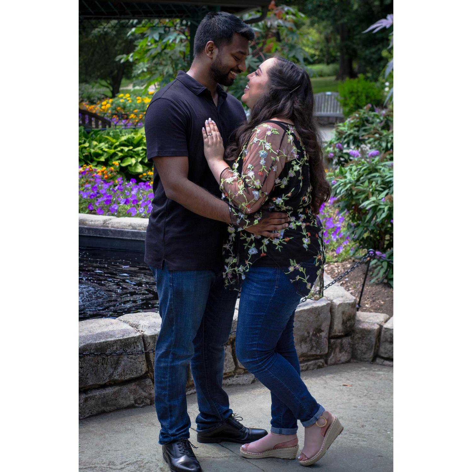 At Brookside Gardens, close to the spot where Vic proposed <3
