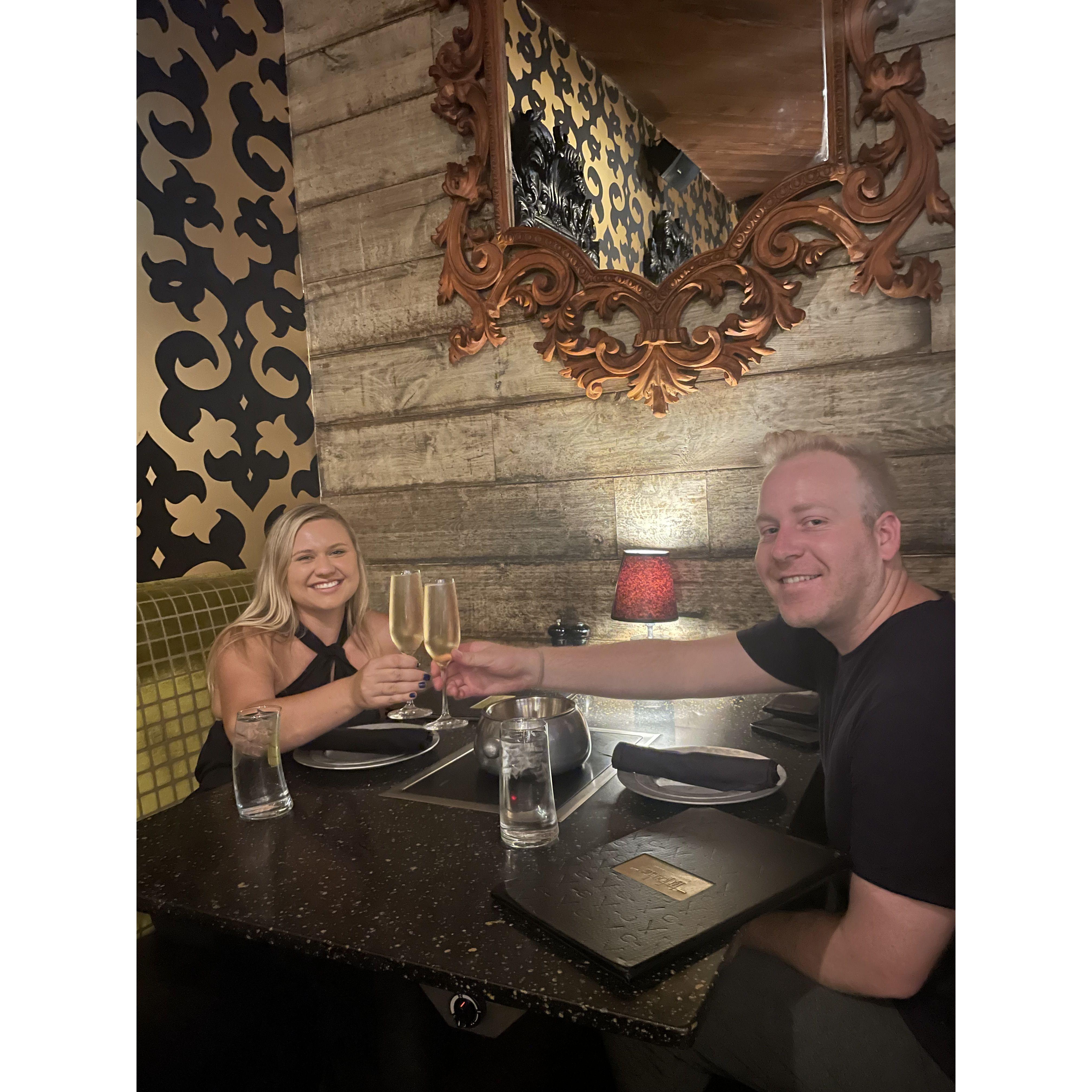 Our 1 month of officially dating anniversary date, La Fondue