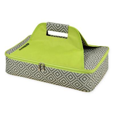 Picnic at Ascot Insulated Casserole Carrier in Grey/Green